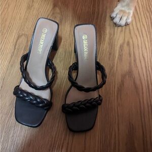 Dream Pairs Black Braided Heels